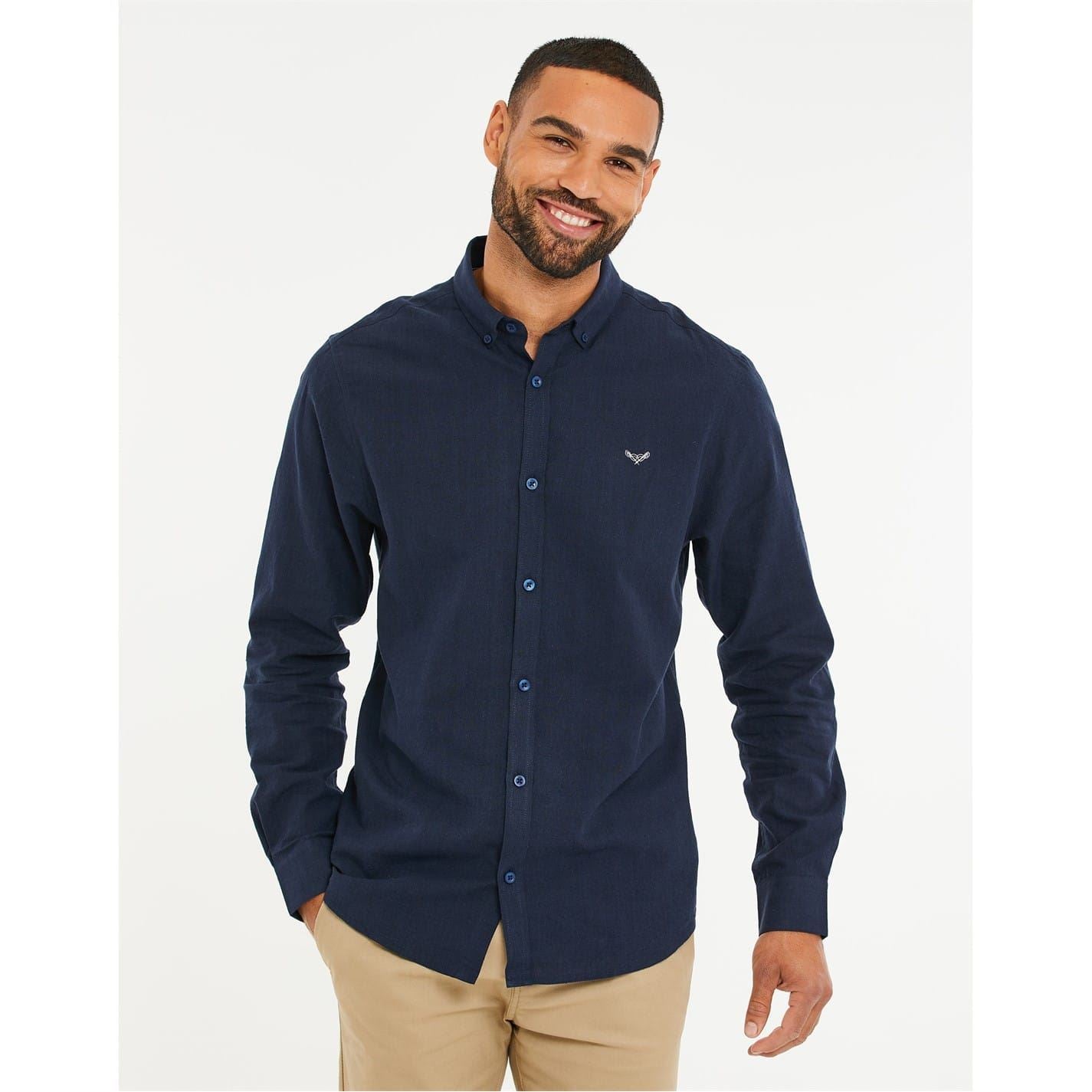 Threadbare Regular Fit Long Sleeve Button Down Collar Shirt
