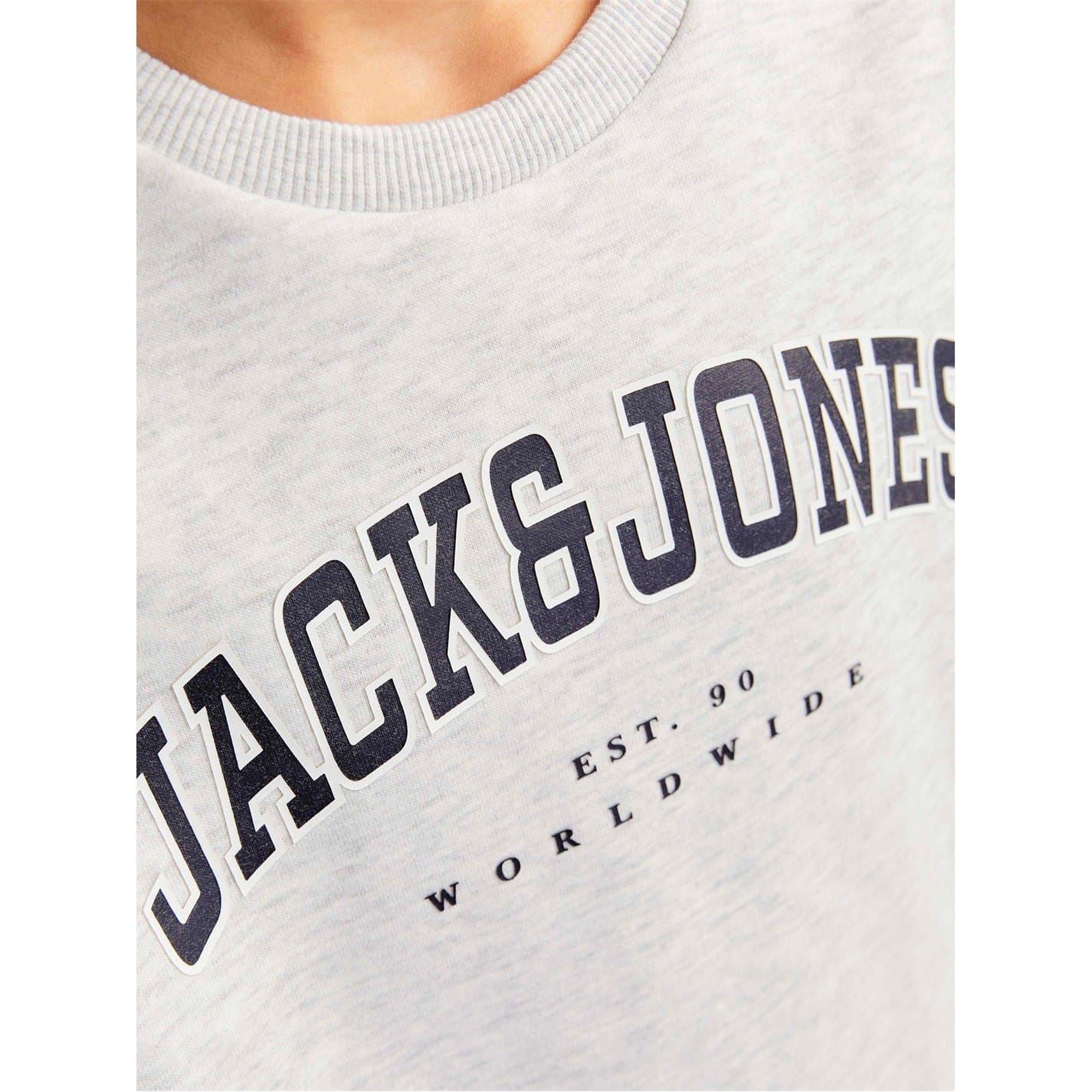 Jack and Jones Varsity Lettering Crew Neck Long Sleeve Sweatshirt