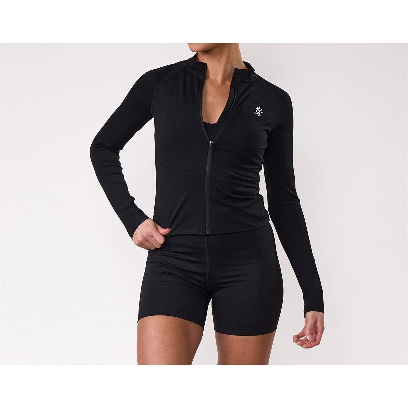 Gym King 365 Solid Patterned Full Zipper Running Jacket