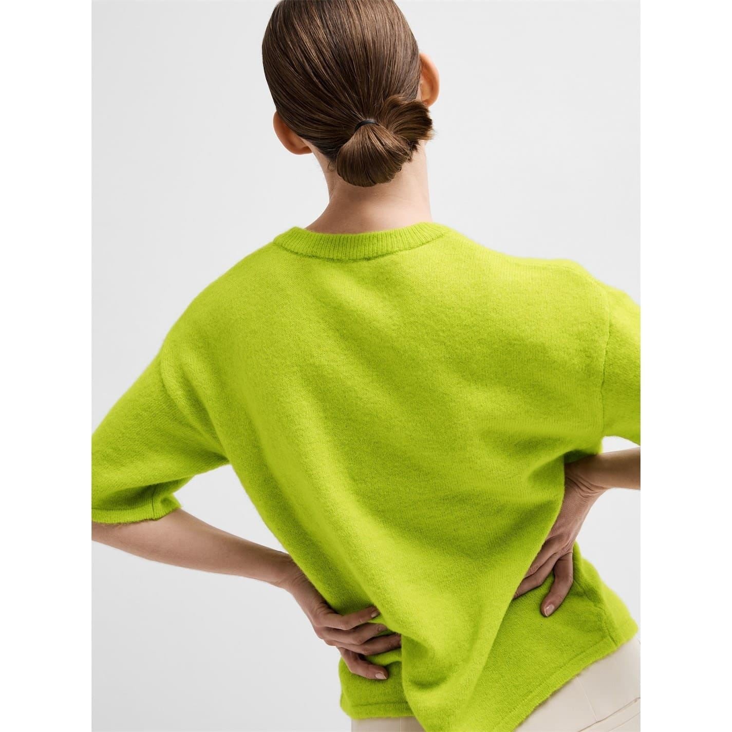 Selected Femme Maline Knit Relaxed Fit Crew Neck Sweater