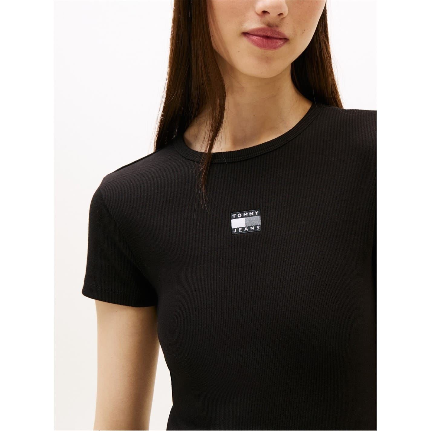 Tommy Jeans Badge Crew Neck Midi Bodycon Dress