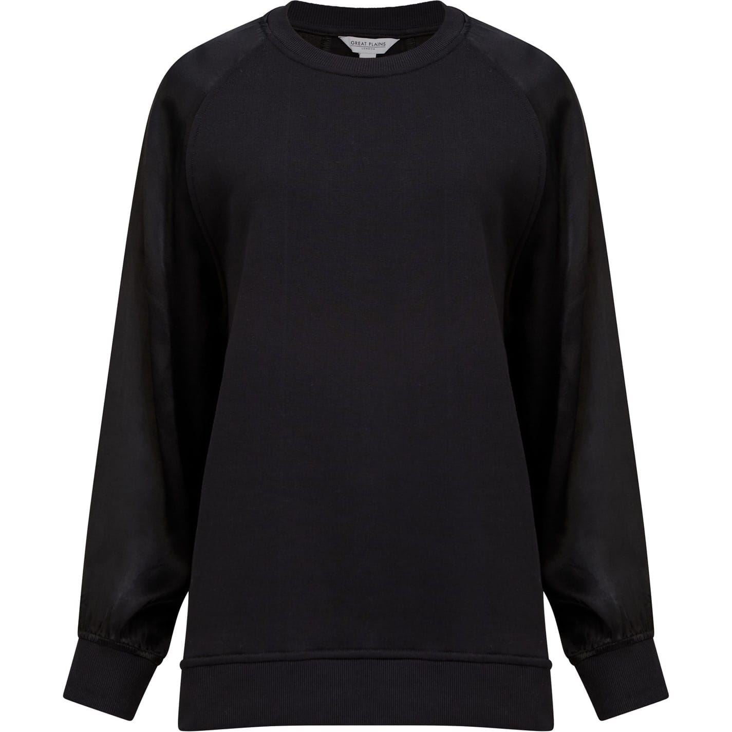 Great Plains Satin Crew Neck Relaxed Fit Sweatshirt