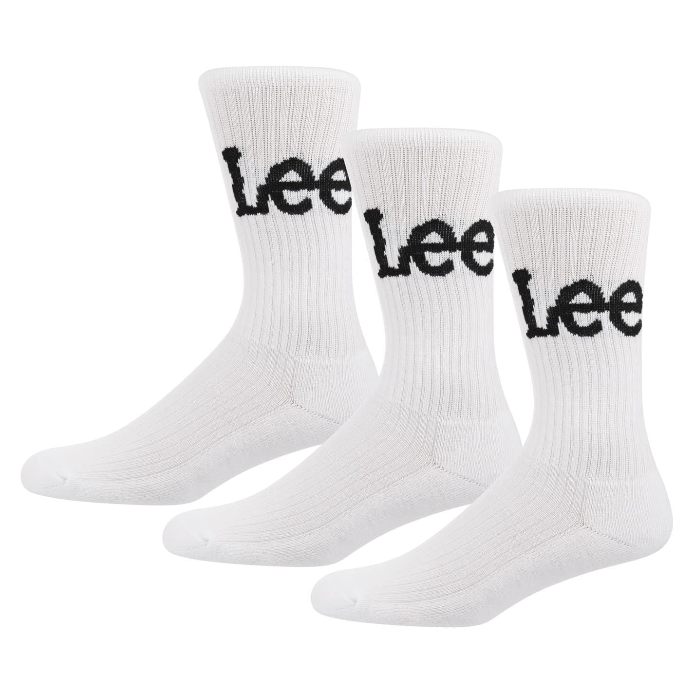 Lee 3 Pack Crorbett Lettering Crew Socks
