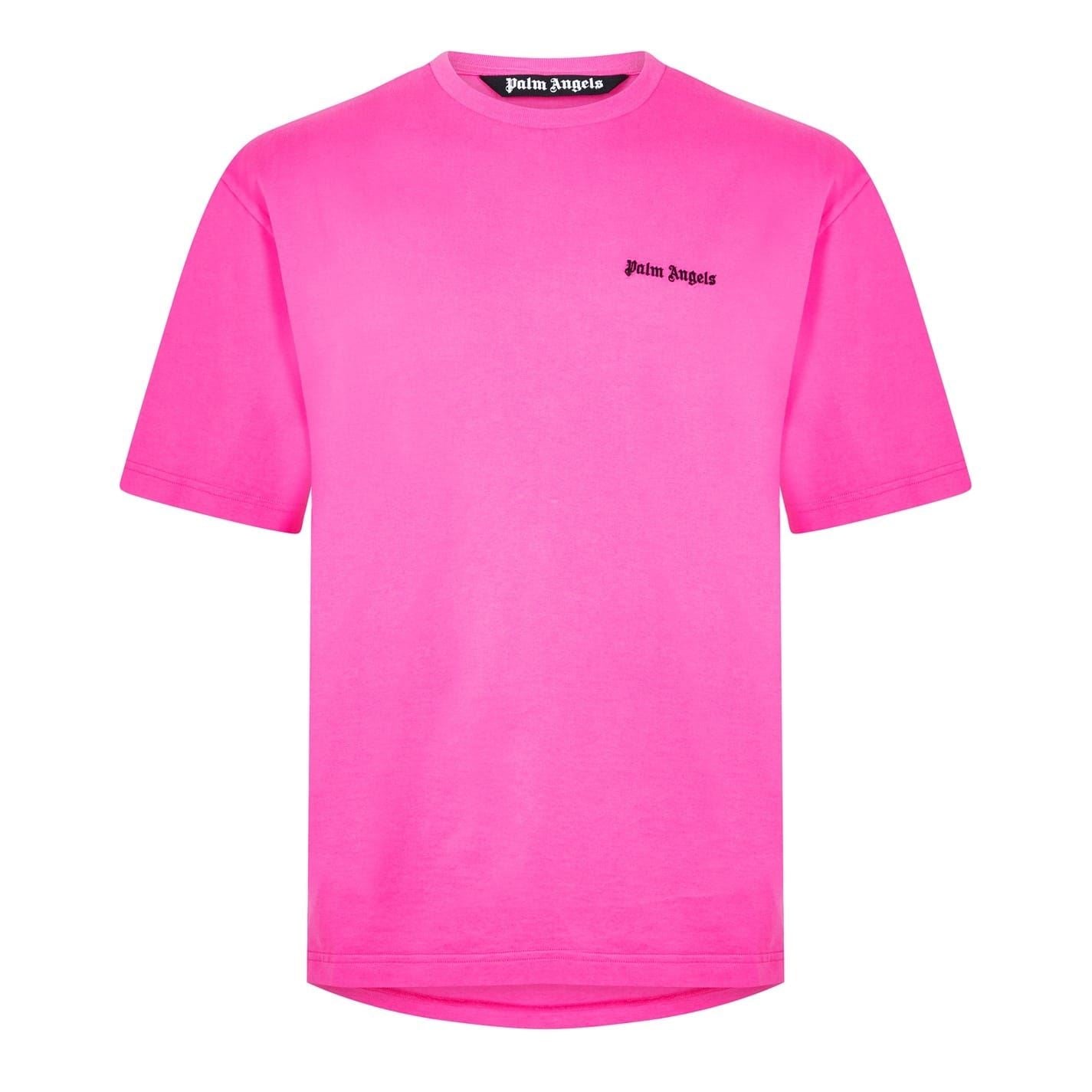 Palm Angels Logo Embroidered Cotton T-Shirt