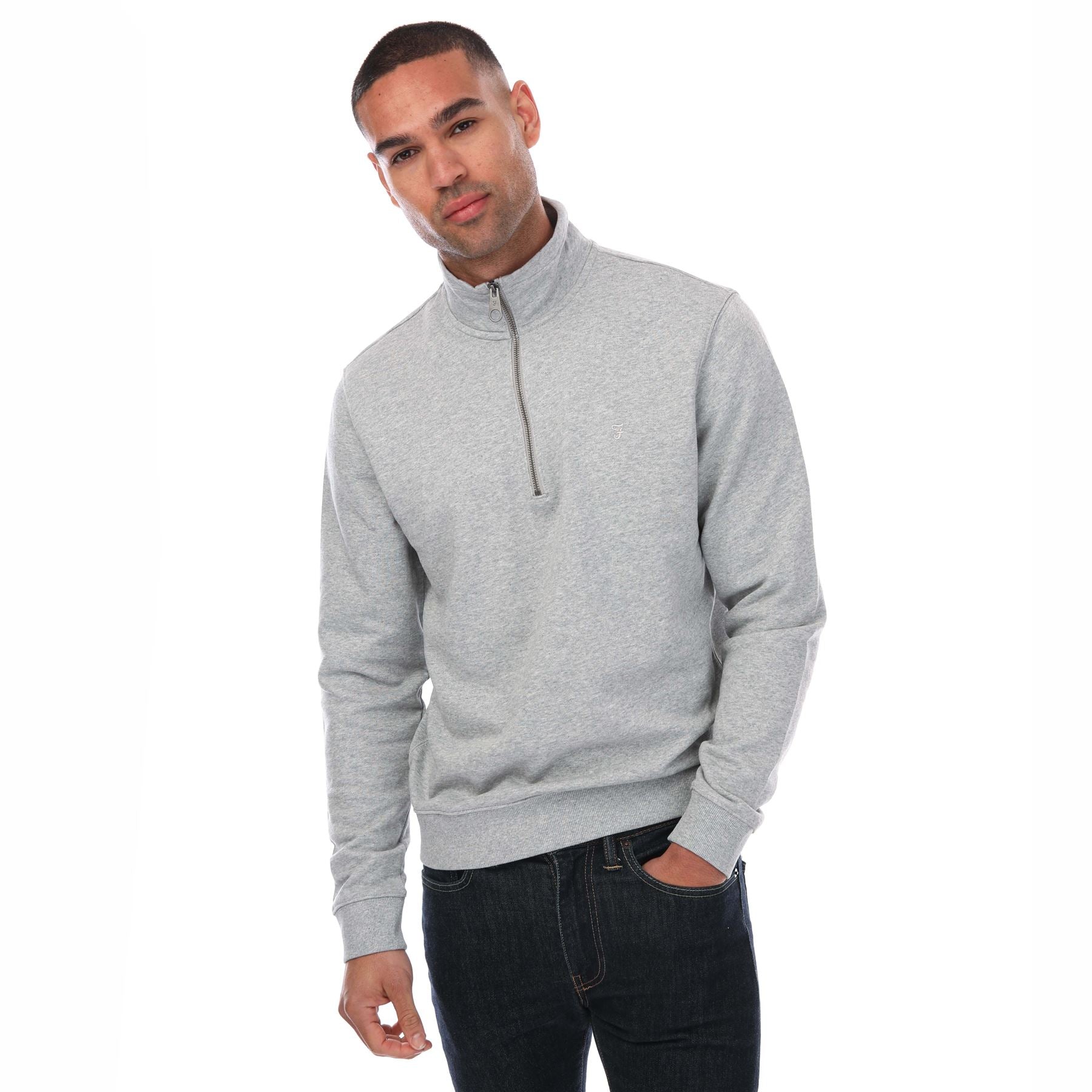 Farah Mens Aintree 1/4 Zip Sweatshirt