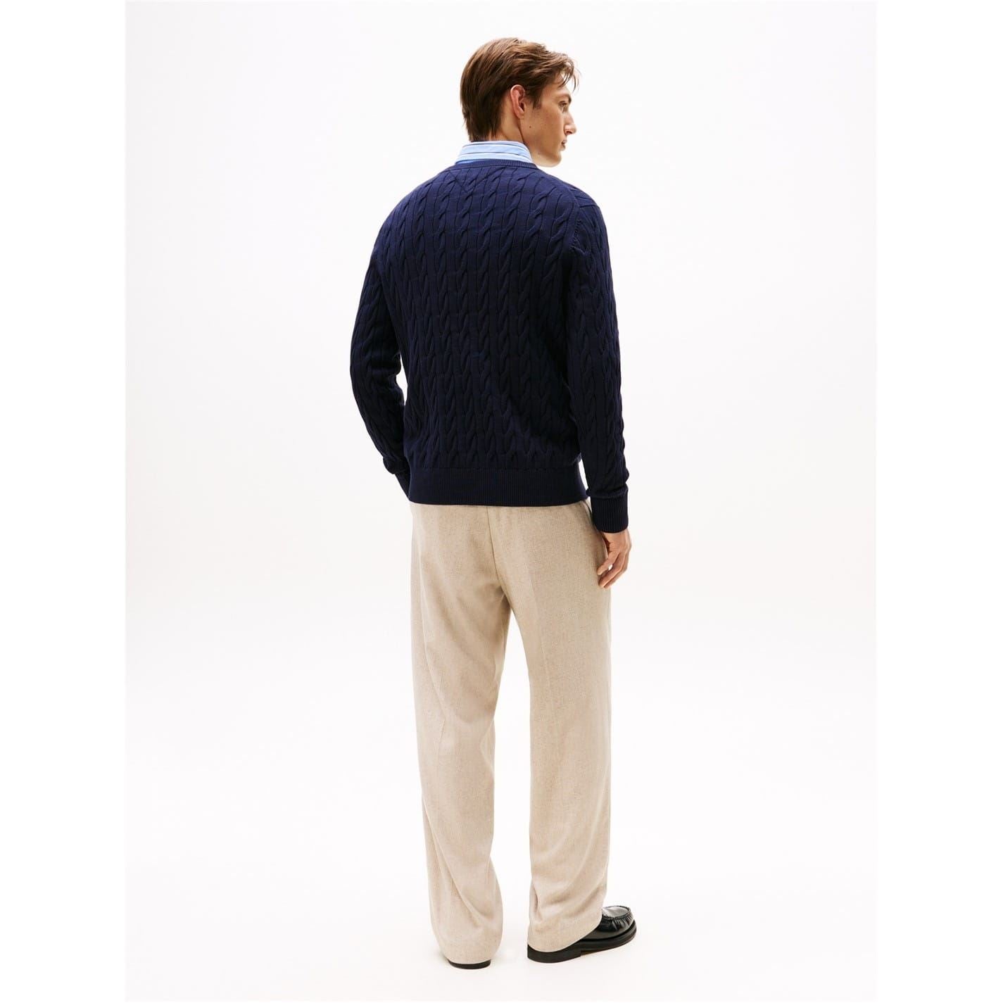 Tommy Hilfiger Cotton Cable Crew Neck