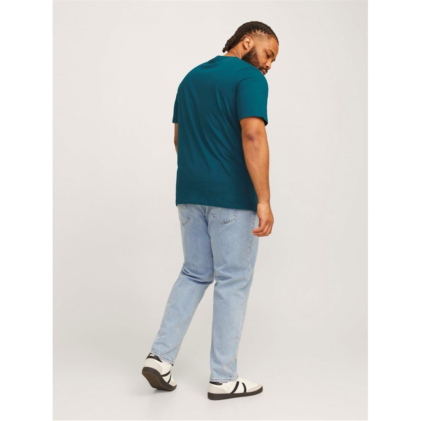 Jack and Jones Plus Size Logo Print Crew Neck Short Sleeve T-Shirt