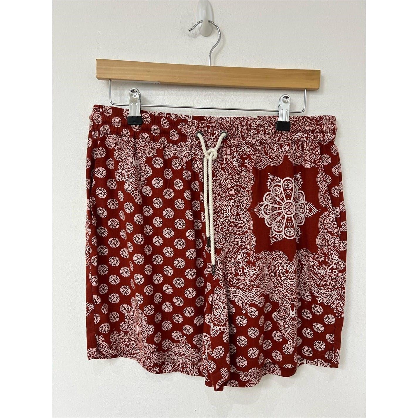 Another Influence P Drawstring Paisley Bermuda Shorts