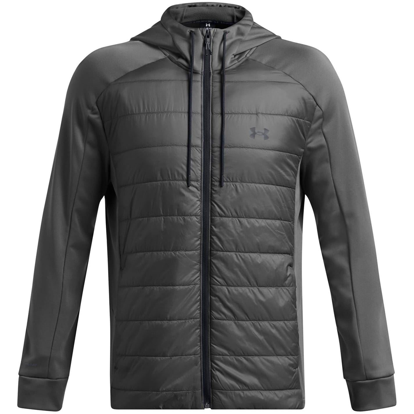 Under Armour Solid Patterned Hooded Neck Ribbed Cuff Fleece Jacket