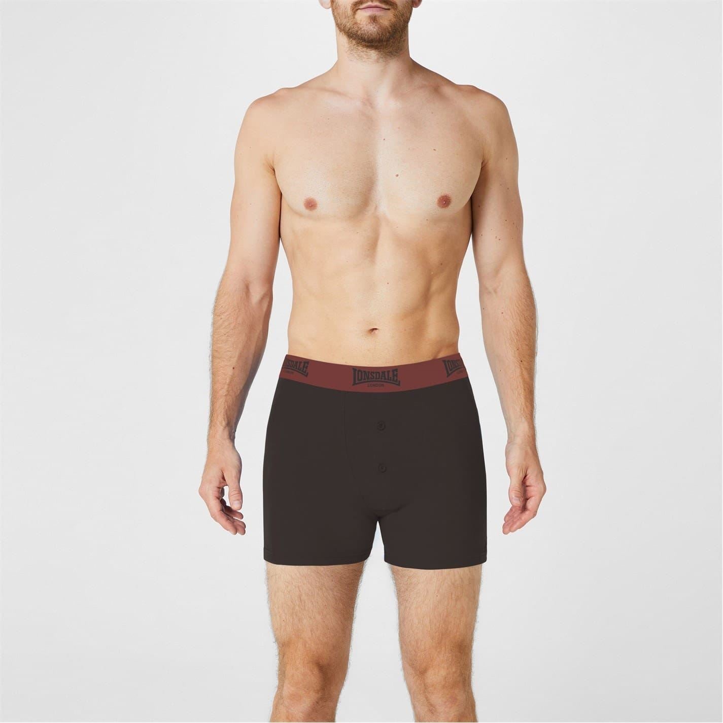 lonsdale Mens 2 Pack Boxer Shorts