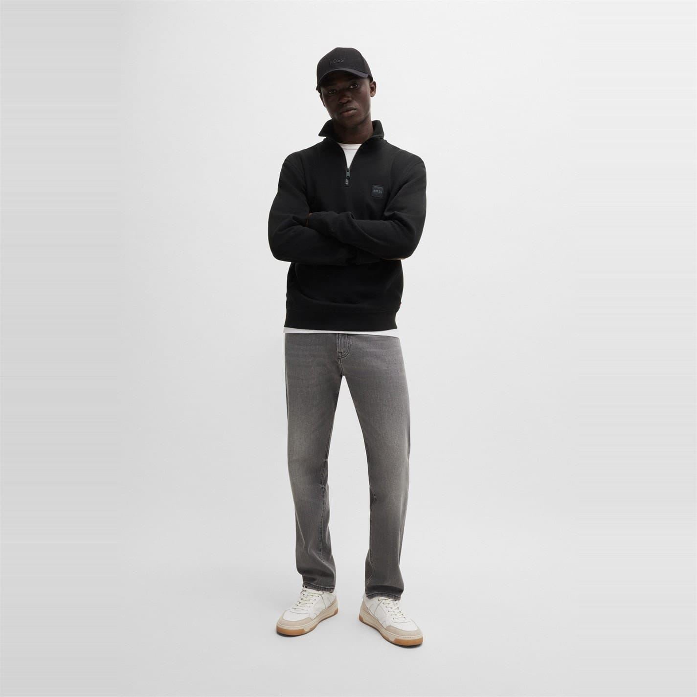 Boss Zetrust Zip Neck Soft Terryclover The Head Sweatshirt