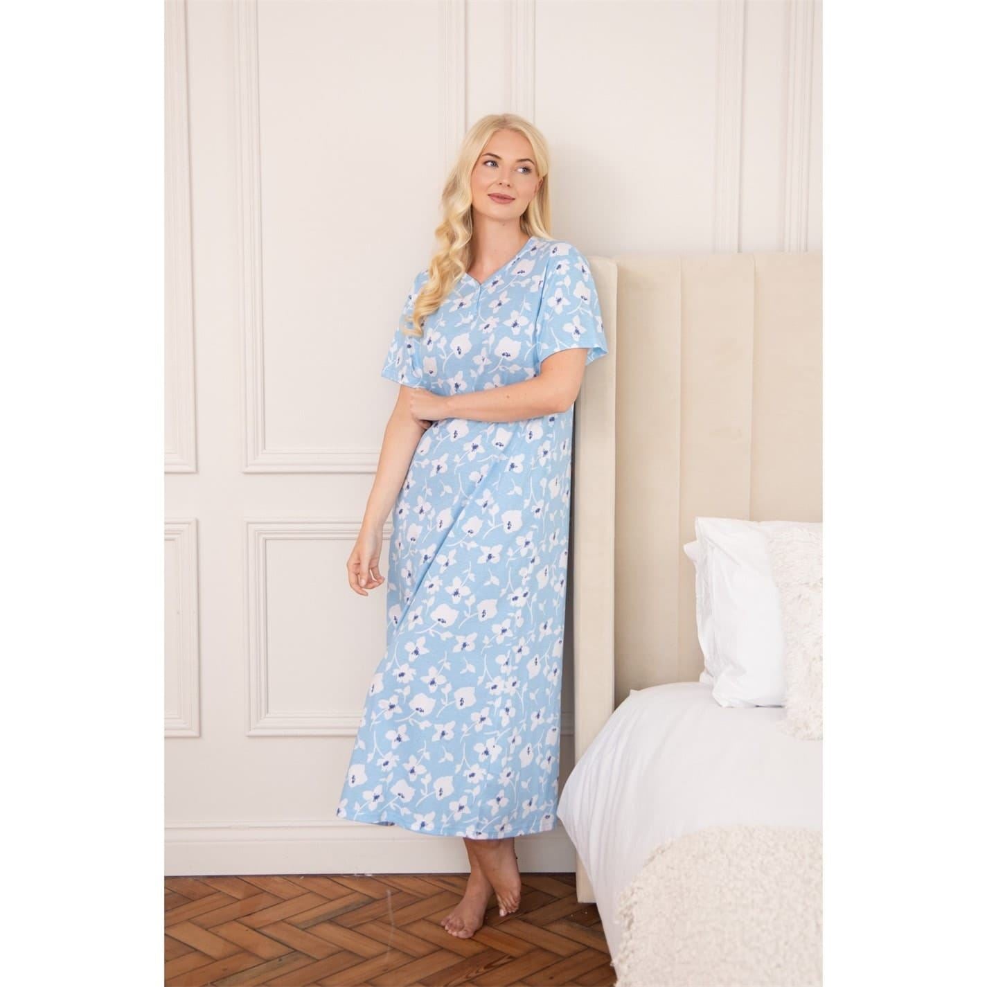 Camille Womens 100 Percent  Organic Cotton Short Sleeve Nightdress