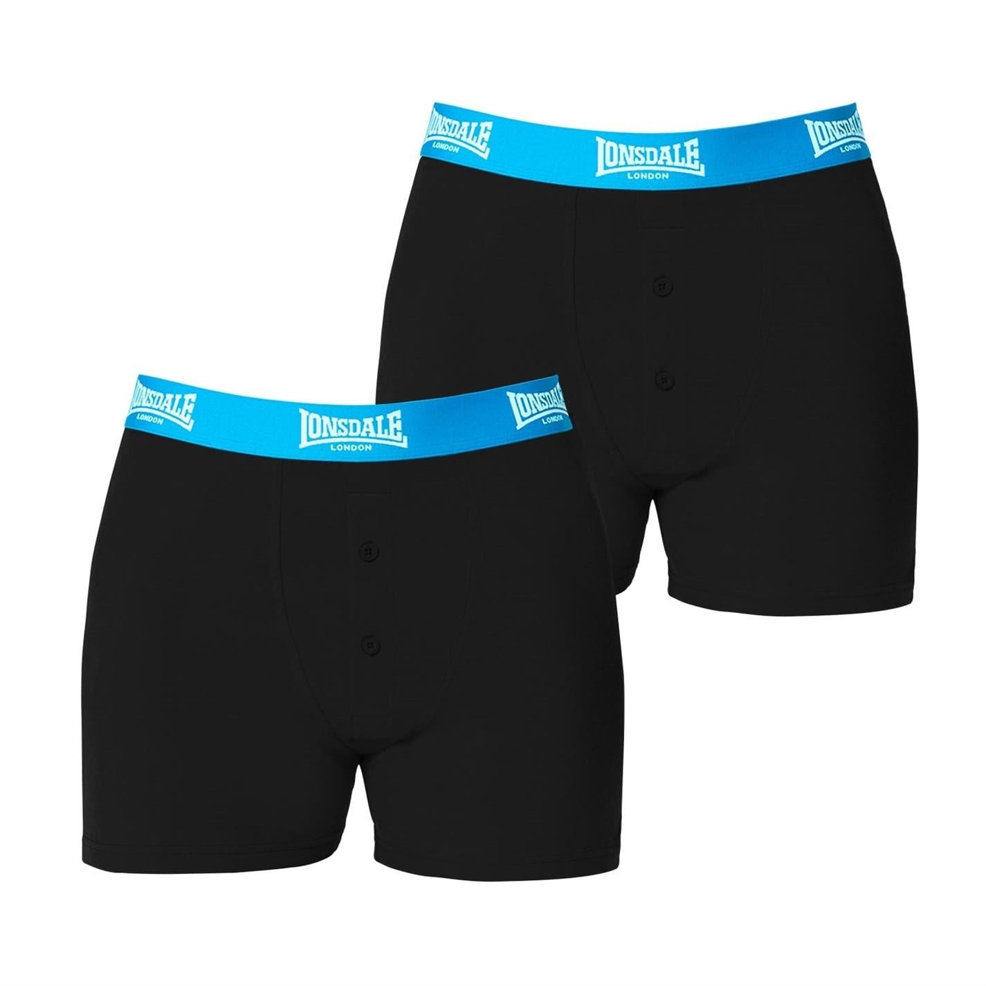 lonsdale Mens 2 Pack Boxer Shorts