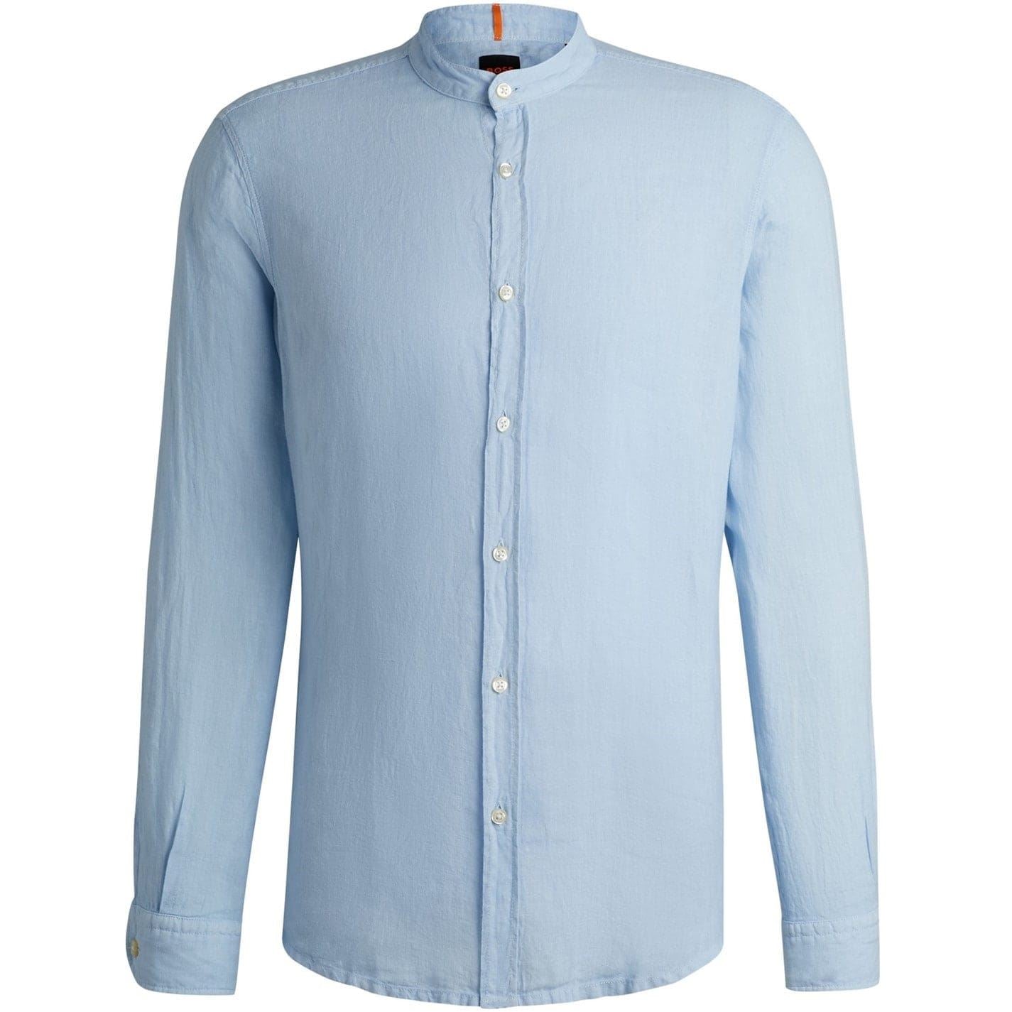 Boss Band Collar Long Sleeve Regular Fit Shirt