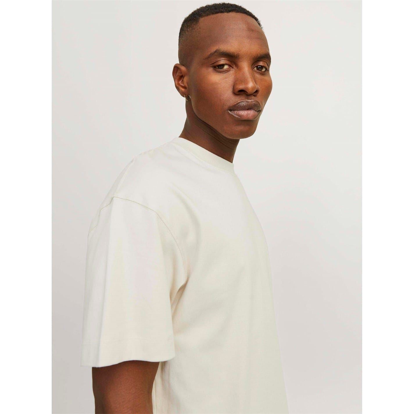 Jack and Jones Crew Neck Ribbed Collar Short Sleeve Jersey T-Shirt