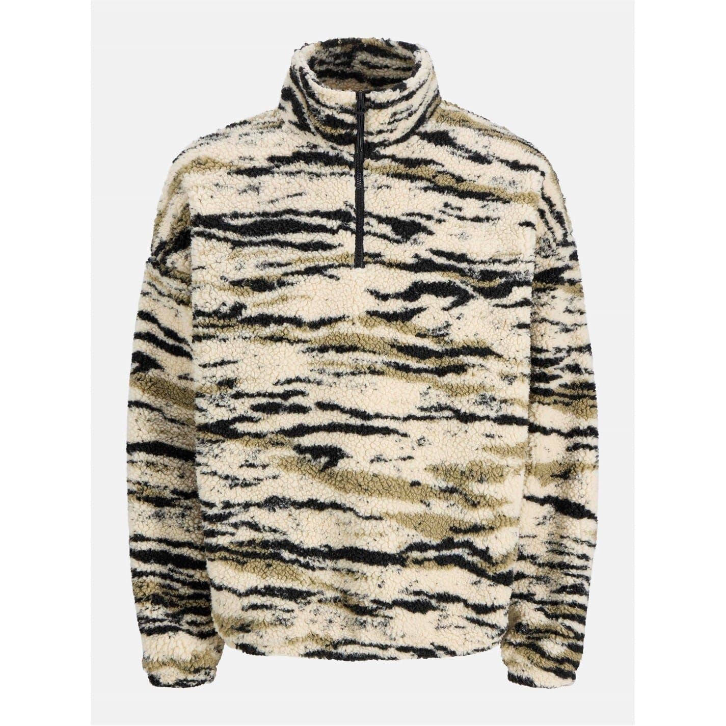 Jack and Jones Mens Skin Teddy Half Zip Top