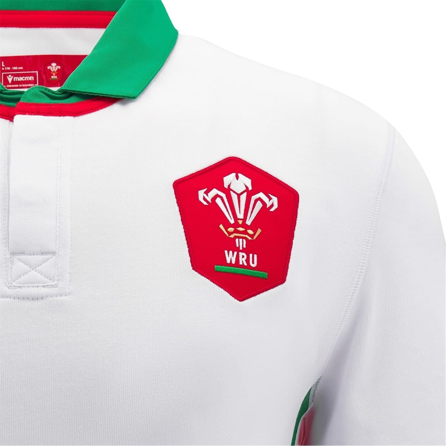 Macron Welsh Rugby Union Long Sleeve Away Shirt 2024 Adults