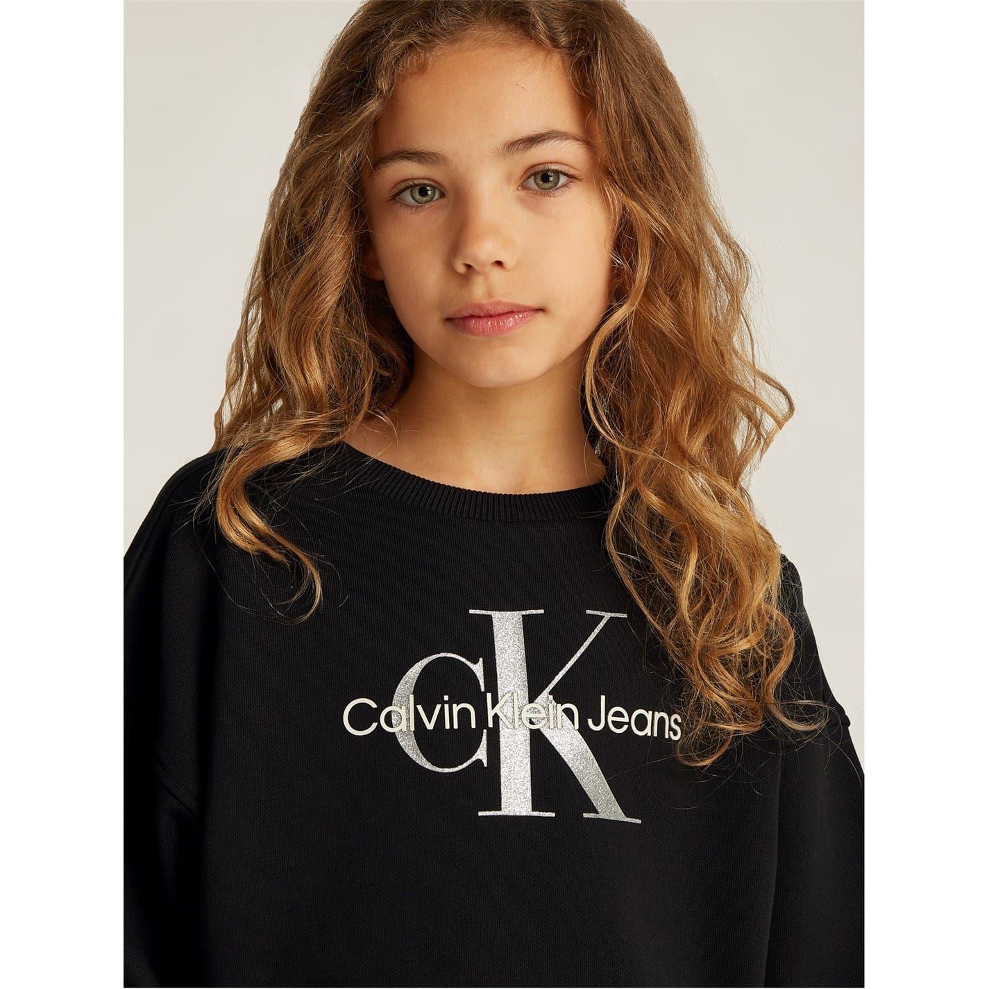 Calvin Klein Jeans Regular Fit Cropped Crew Neck Sweatshirt