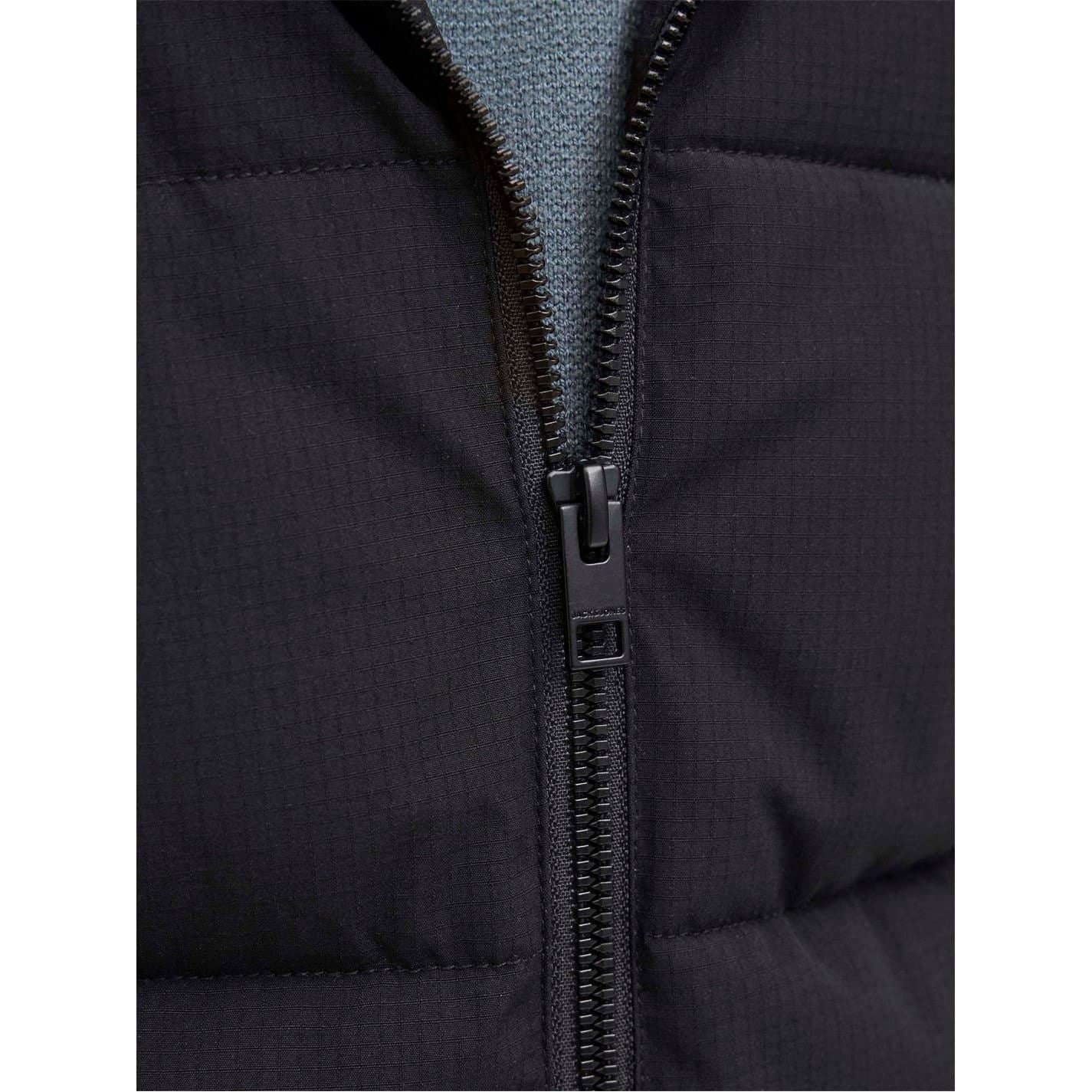 Jack and Jones Global Hooded Solid Patterned Puffer Jacket