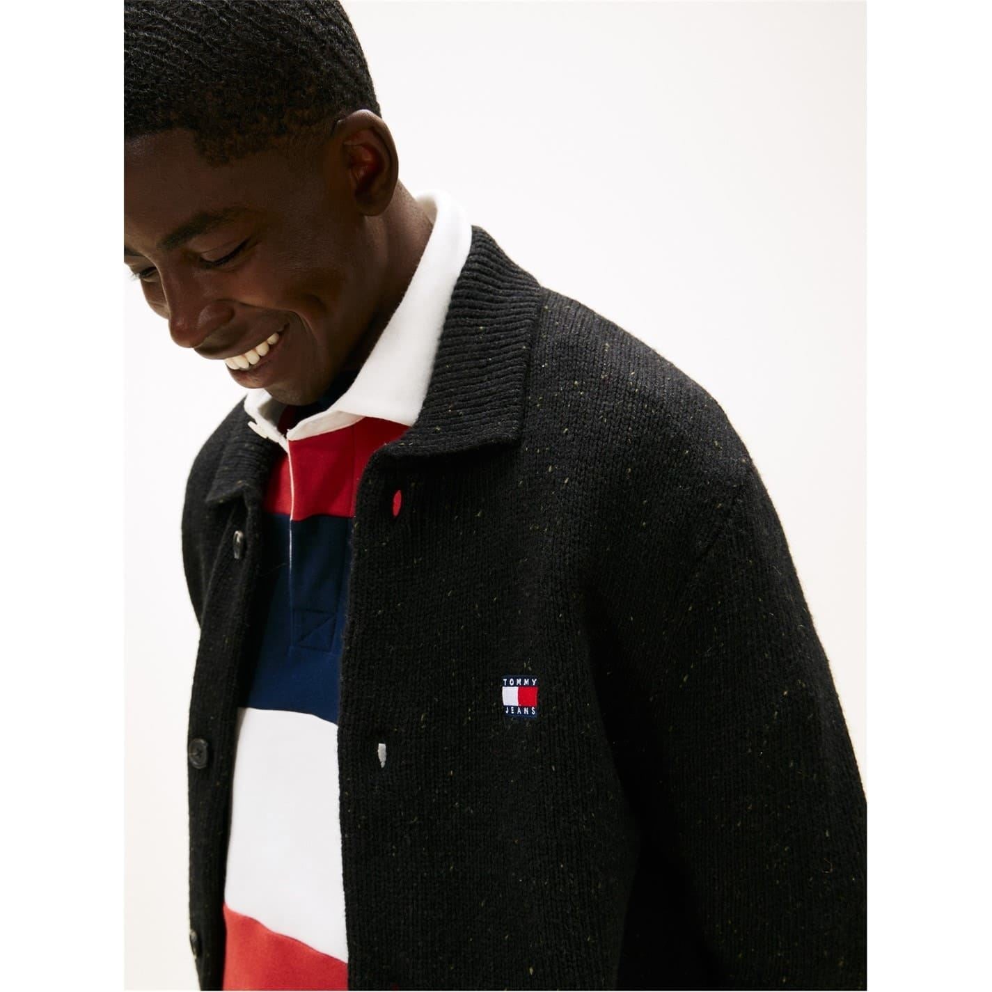 Tommy Jeans Badge Collared Neck Long Sleeve Sweater