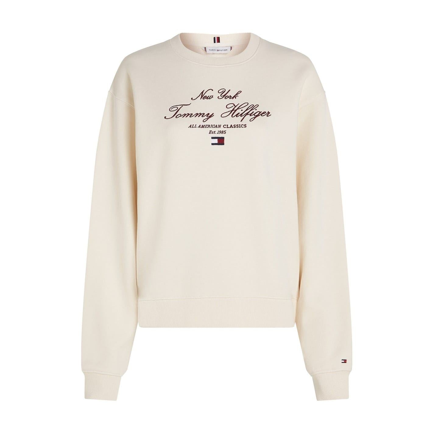 Tommy Hilfiger Script Regular Fit Embroidered Crew Neck Sweatshirt