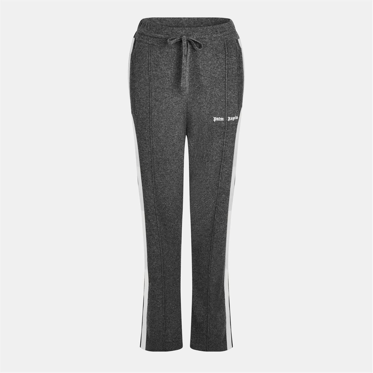 Palm Angels Solid Patterned Straight Track Pants