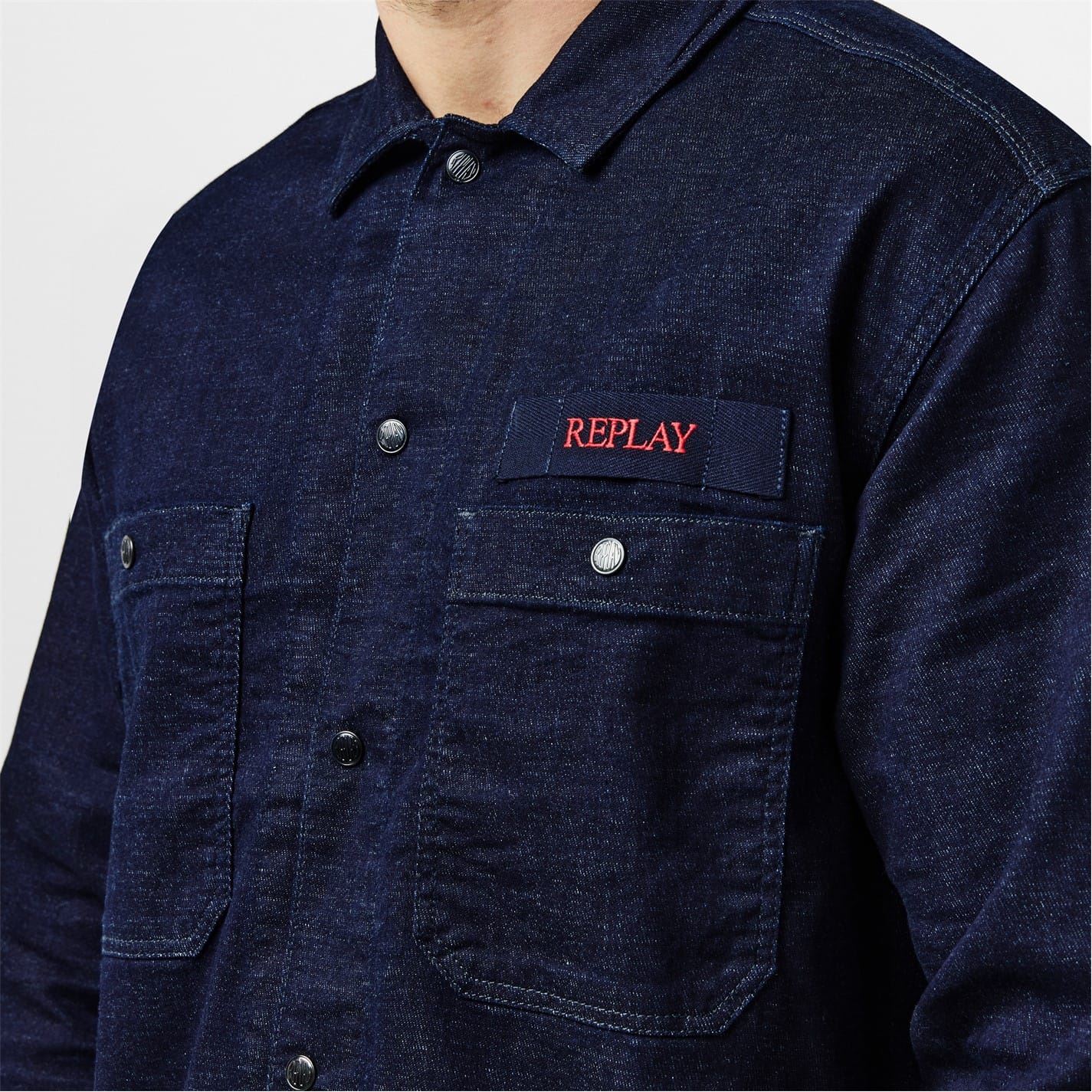 Replay Embroidered Lettering Overshirt