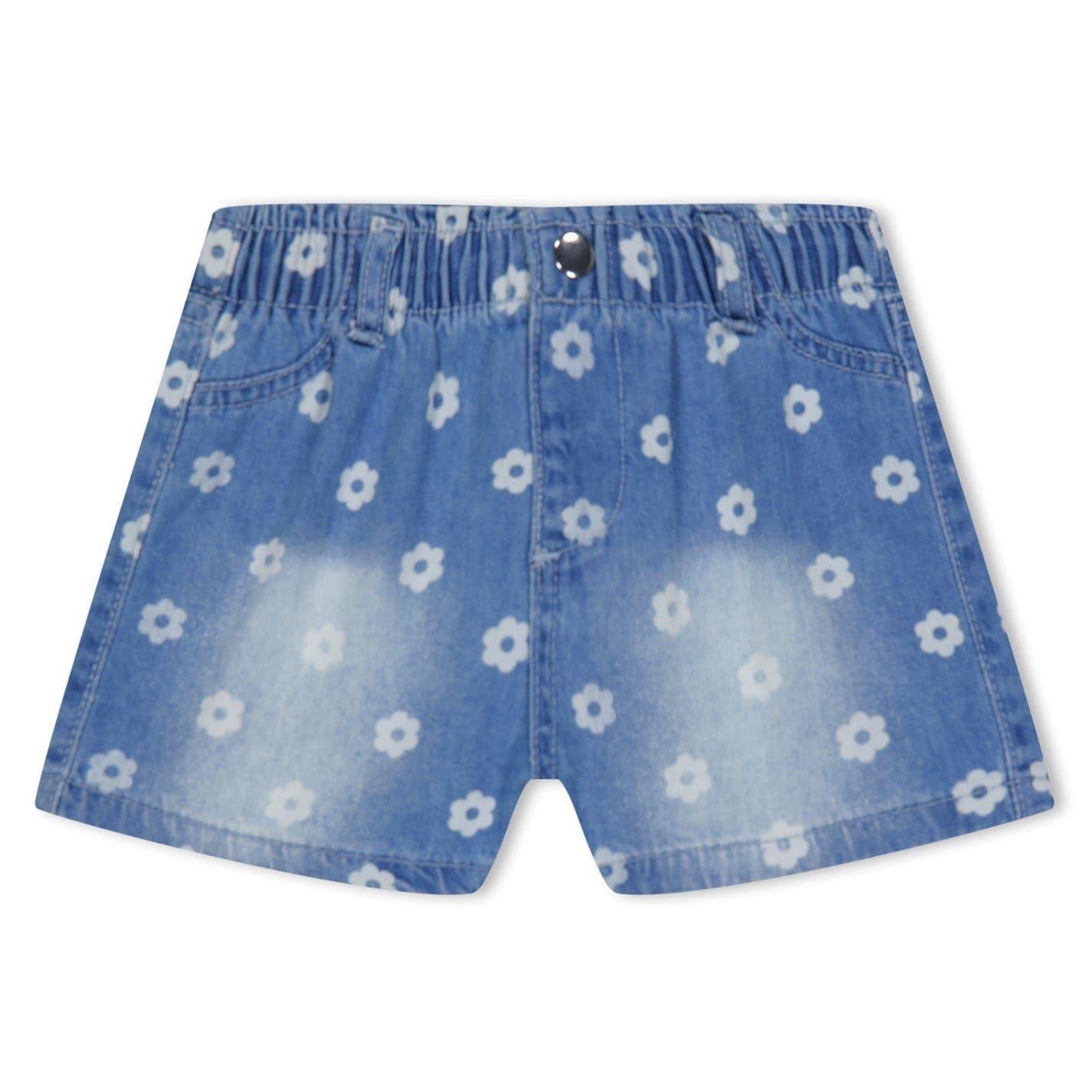 Hello World Frill Print Crew Neck Short Sleeve T-Shirt and Short Set