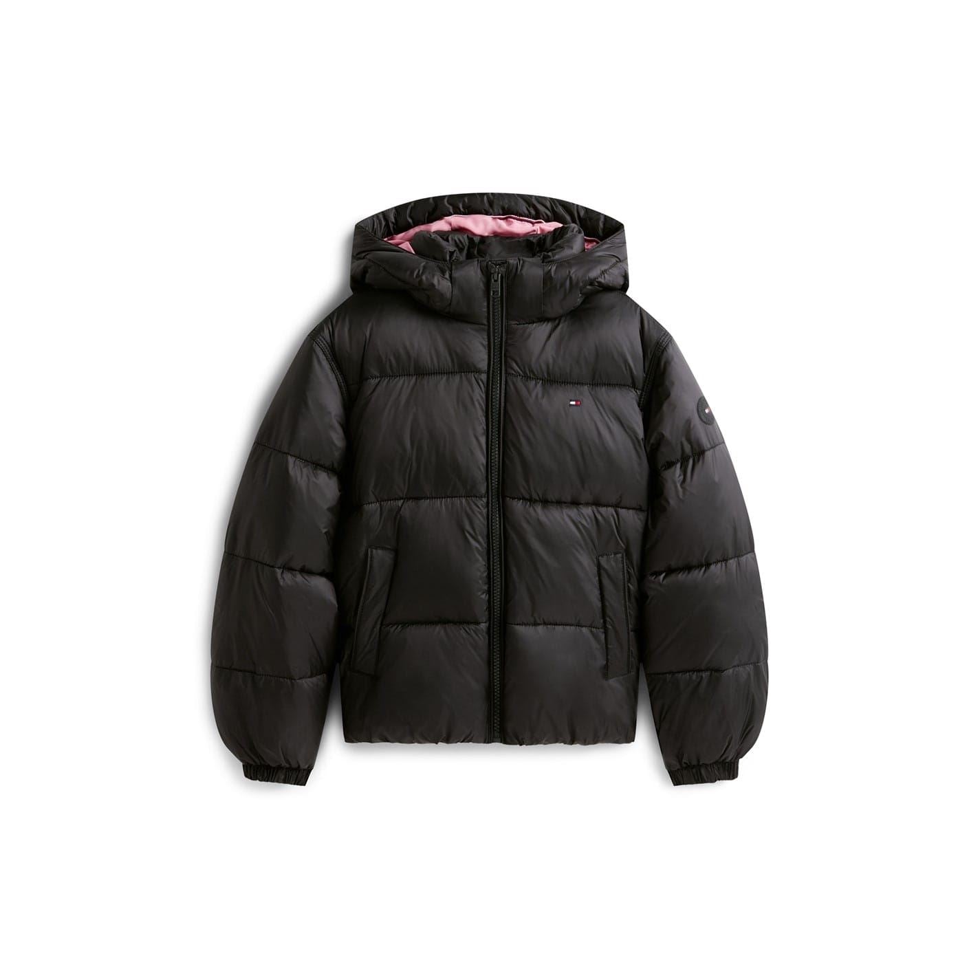 Tommy Hilfiger Solid Patterned Hooded Puffer Jacket
