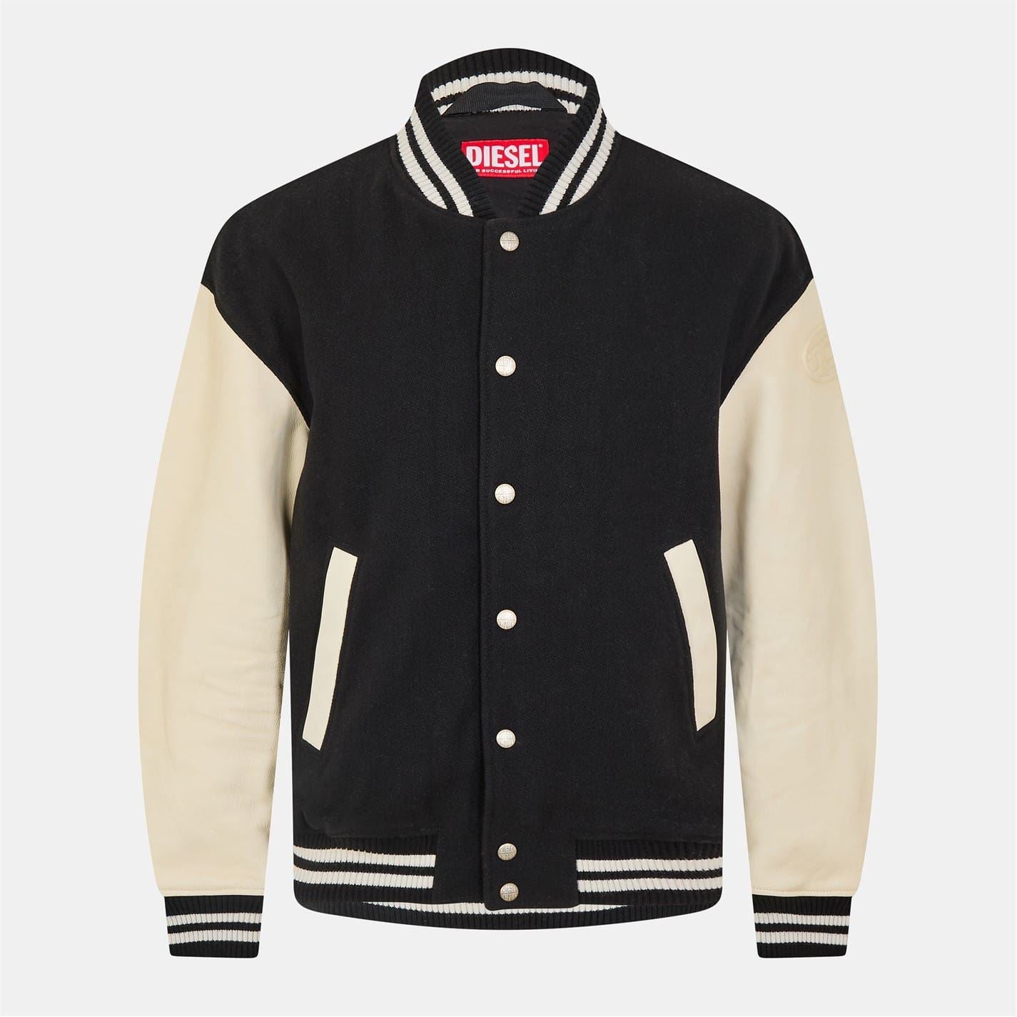 Diesel Franz Varsity Color Block Ribbed Cuff Jacket