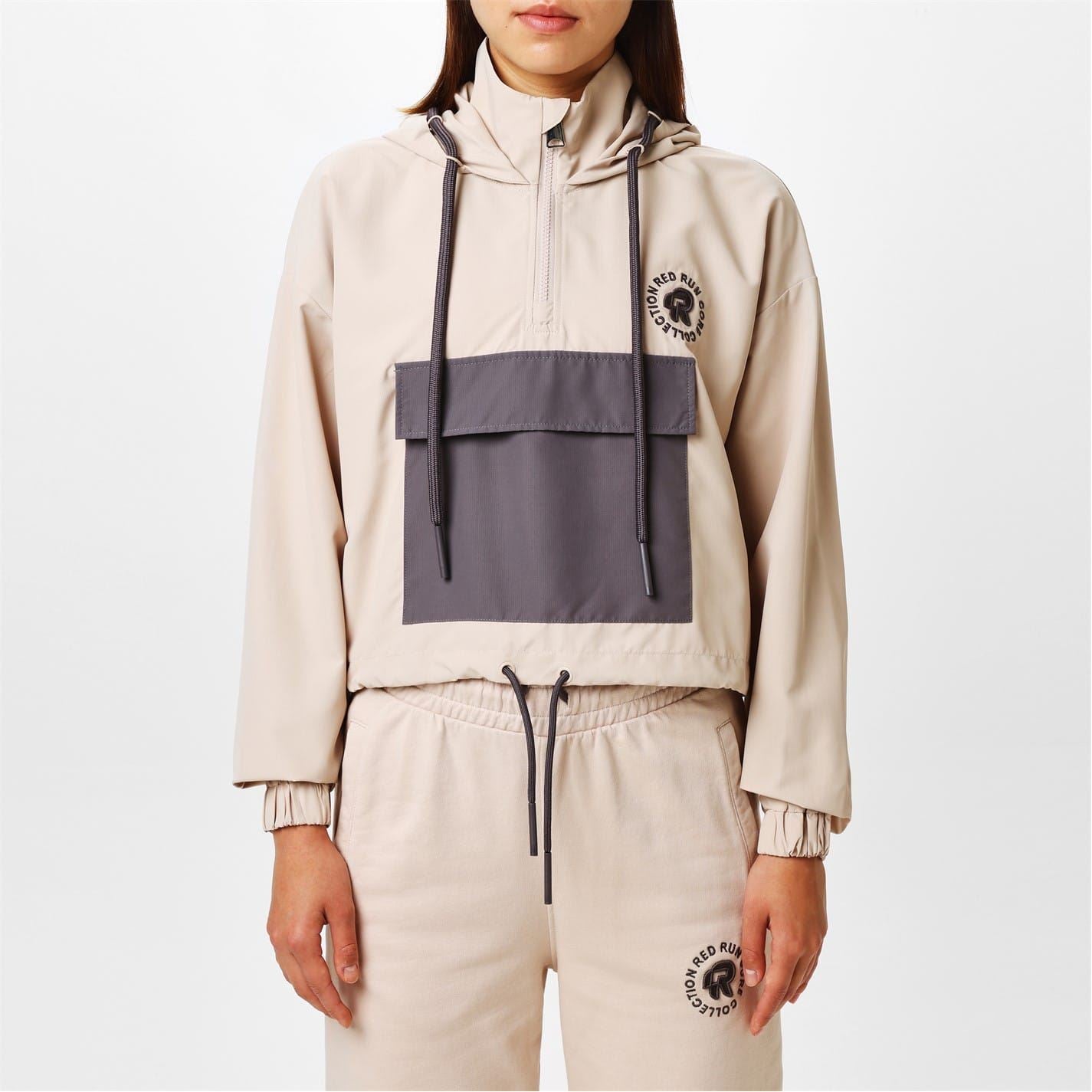 Red Run Cropped Windbreaker