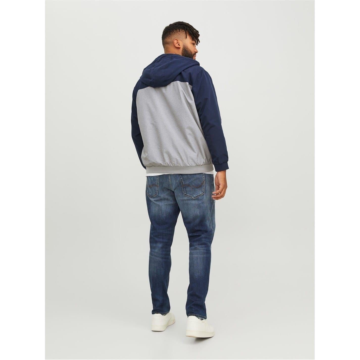 Jack and Jones Hooded Neck Color Block Ribbed Cuff Bomber Jacket