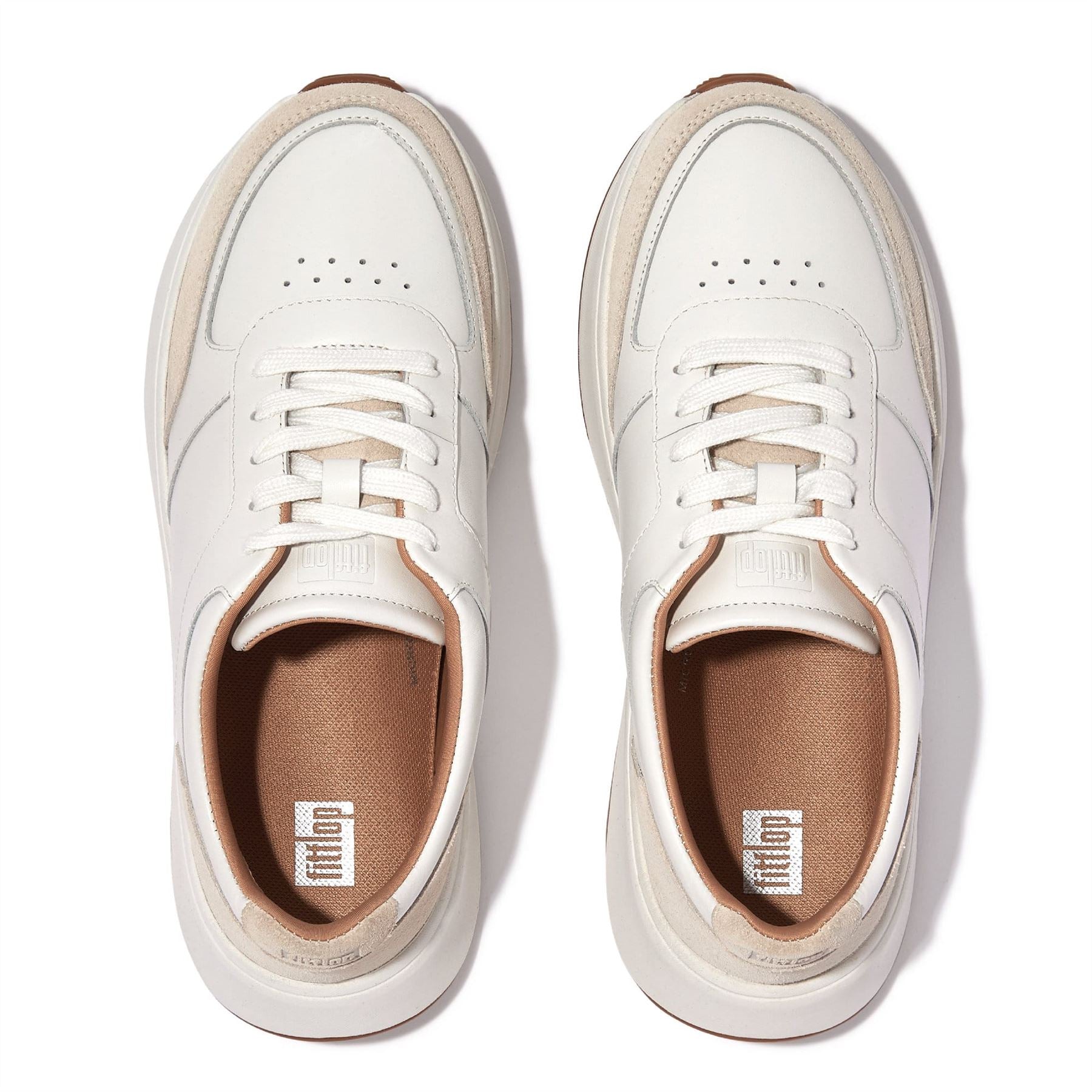 Fit Flop F-Mode Leather/Suede Flatform Trainers