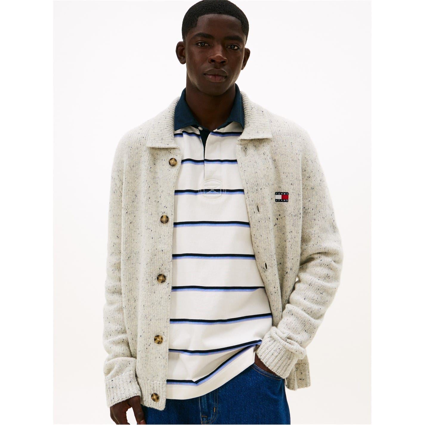 Tommy Jeans Badge Collared Neck Long Sleeve Sweater