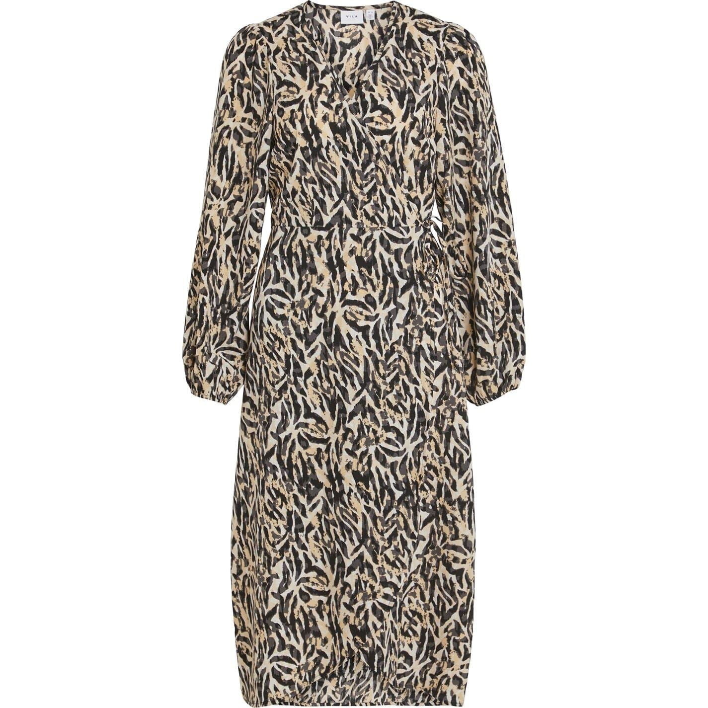 Vila Louisa V-Neck Midi Wrap Dress