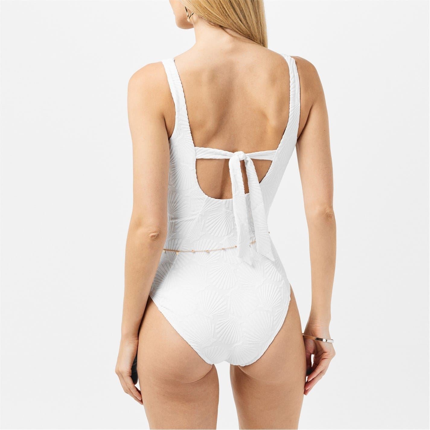 Chelsea Peers Sweetheart Tie Back Textured Swimsuit