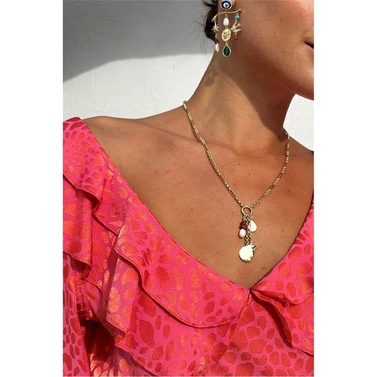 Never Fully Dressed Animal Patterned Ruffle V-Neck Sleeveless Maxi Dress