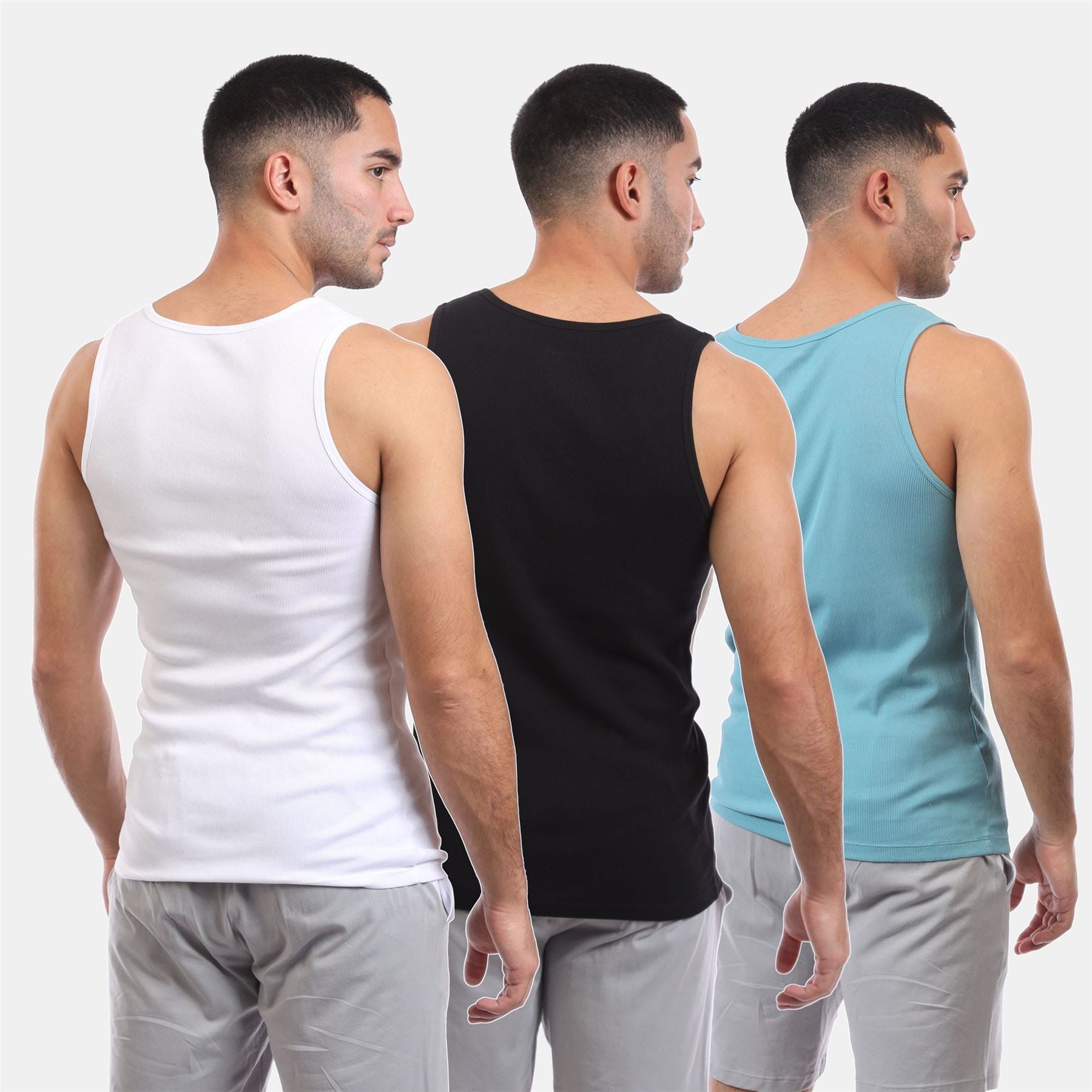 Boss 3 Pack of Ribbed Cotton Underwear Vests