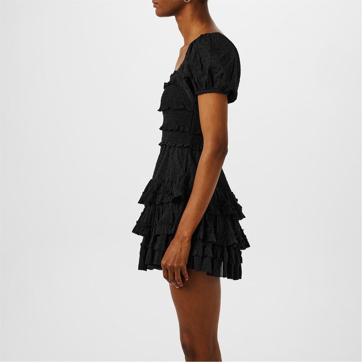 LoveshackFancy Fellows Square Neck Mini Babydoll Dress