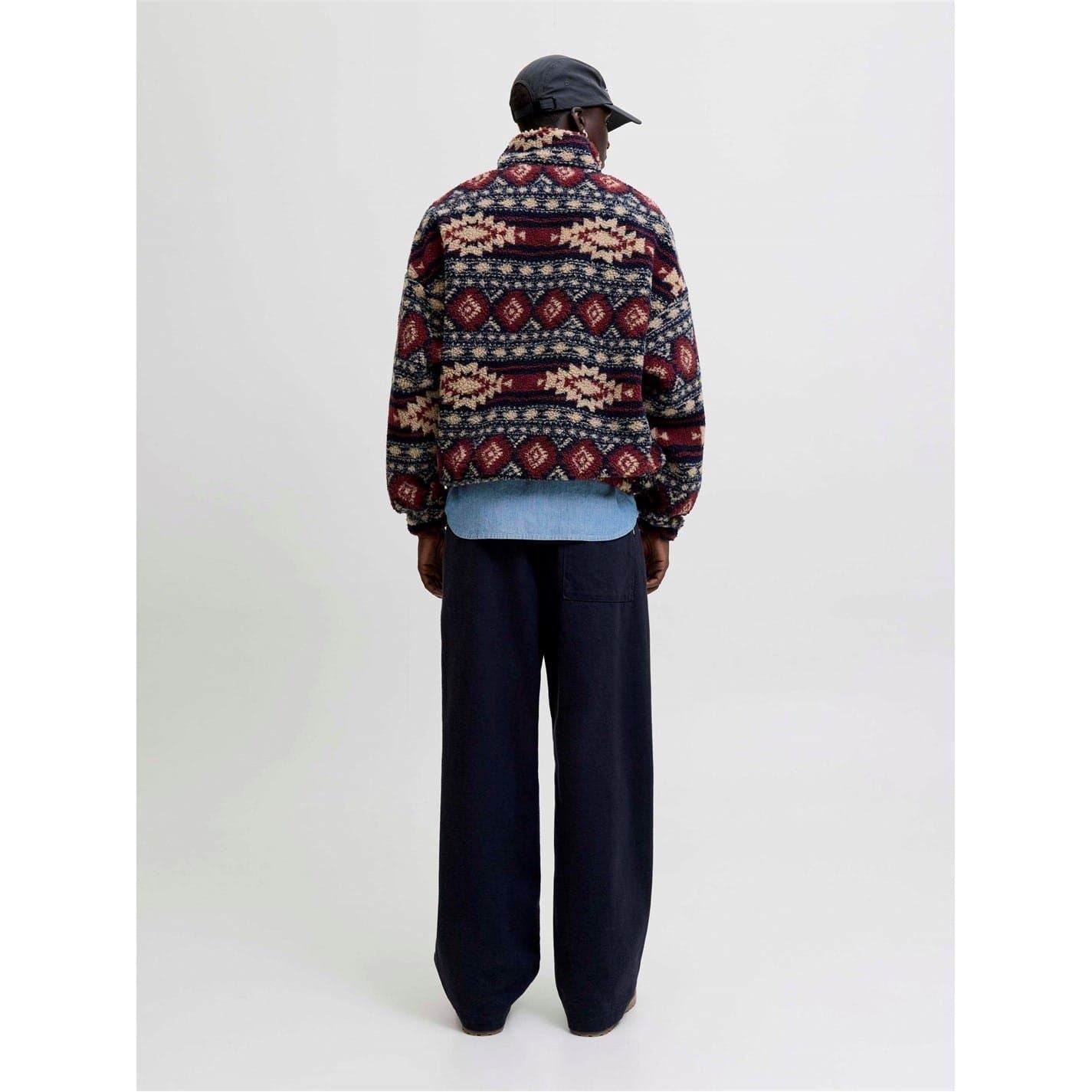 Jack and Jones Mens Eddie Teddy Half Zip Top