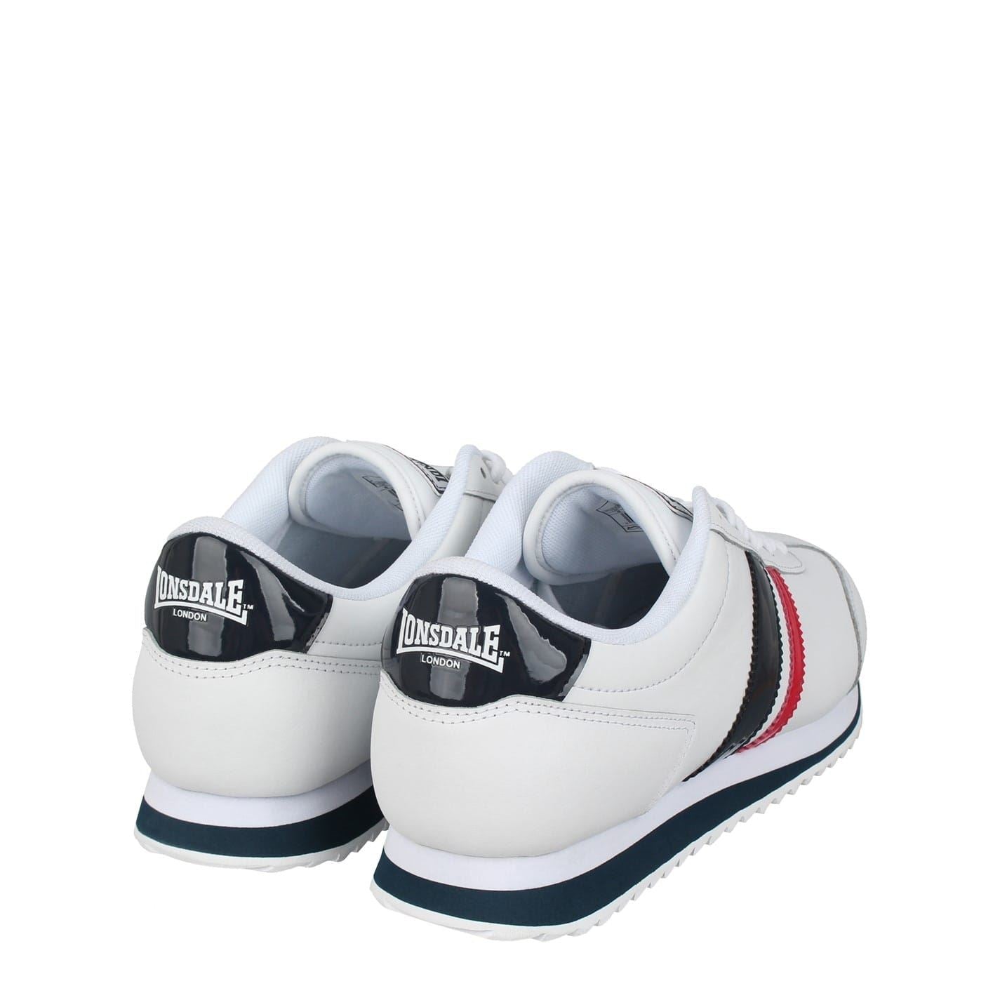 Lonsdale Russell Stripe Pattern Lace-Up Low Top Sneakers