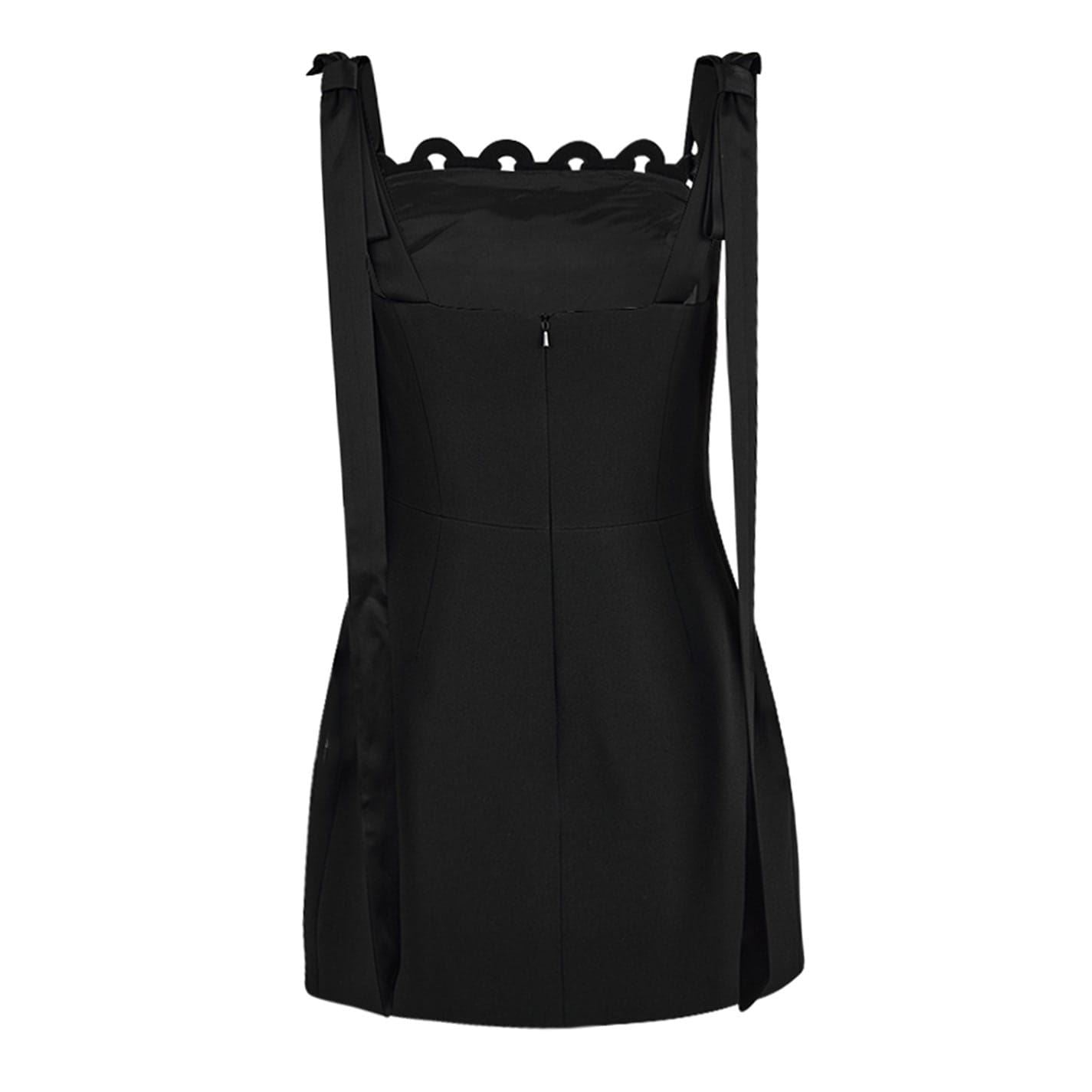 David Koma Crystal Chain Square Neck Mini Slip Dress