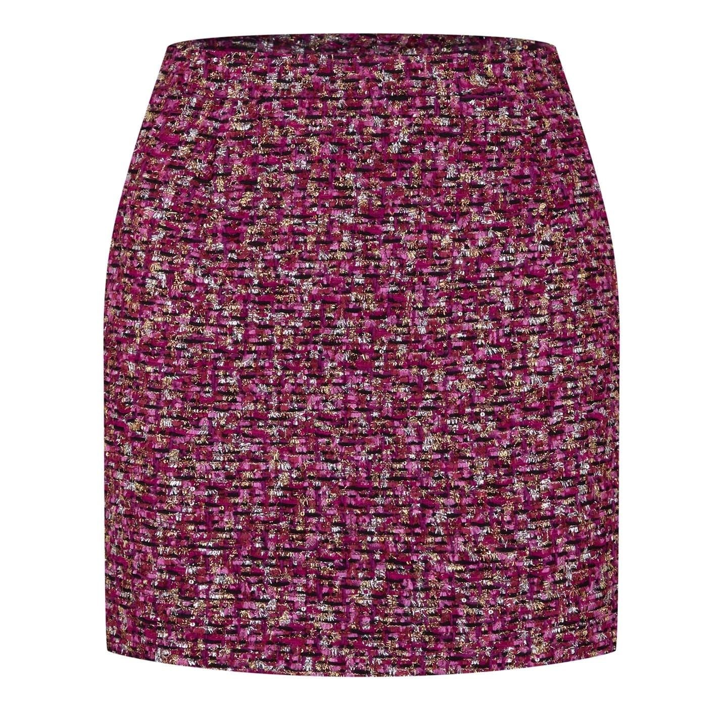 Alessandra Rich Sequin Tweed Mini Skirt