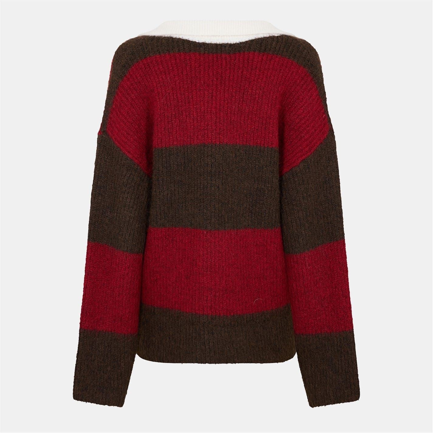 4th and Reckless Ruby Collared Neck Long Sleeve Oversize Sweater