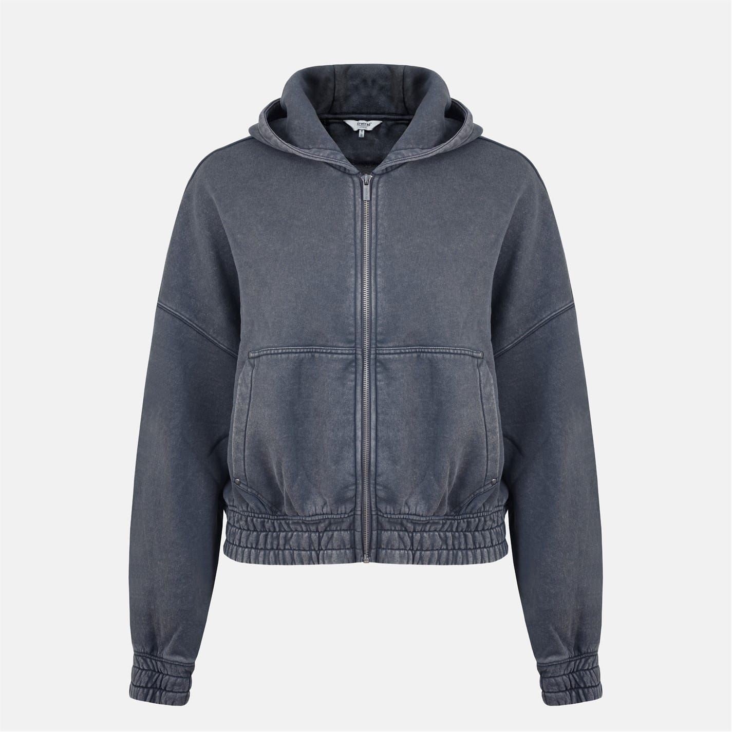 Firetrap Washed Full Zipper Jacket with Front Zipper Pocket