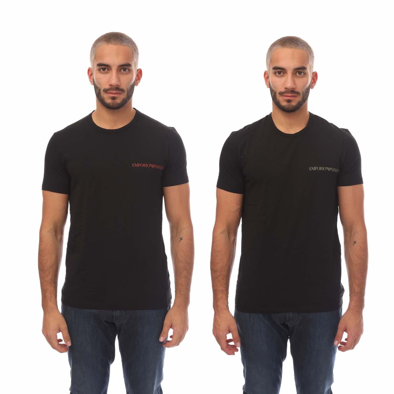 Emporio Armani Mens 2 Pack Crew Neck T-Shirts
