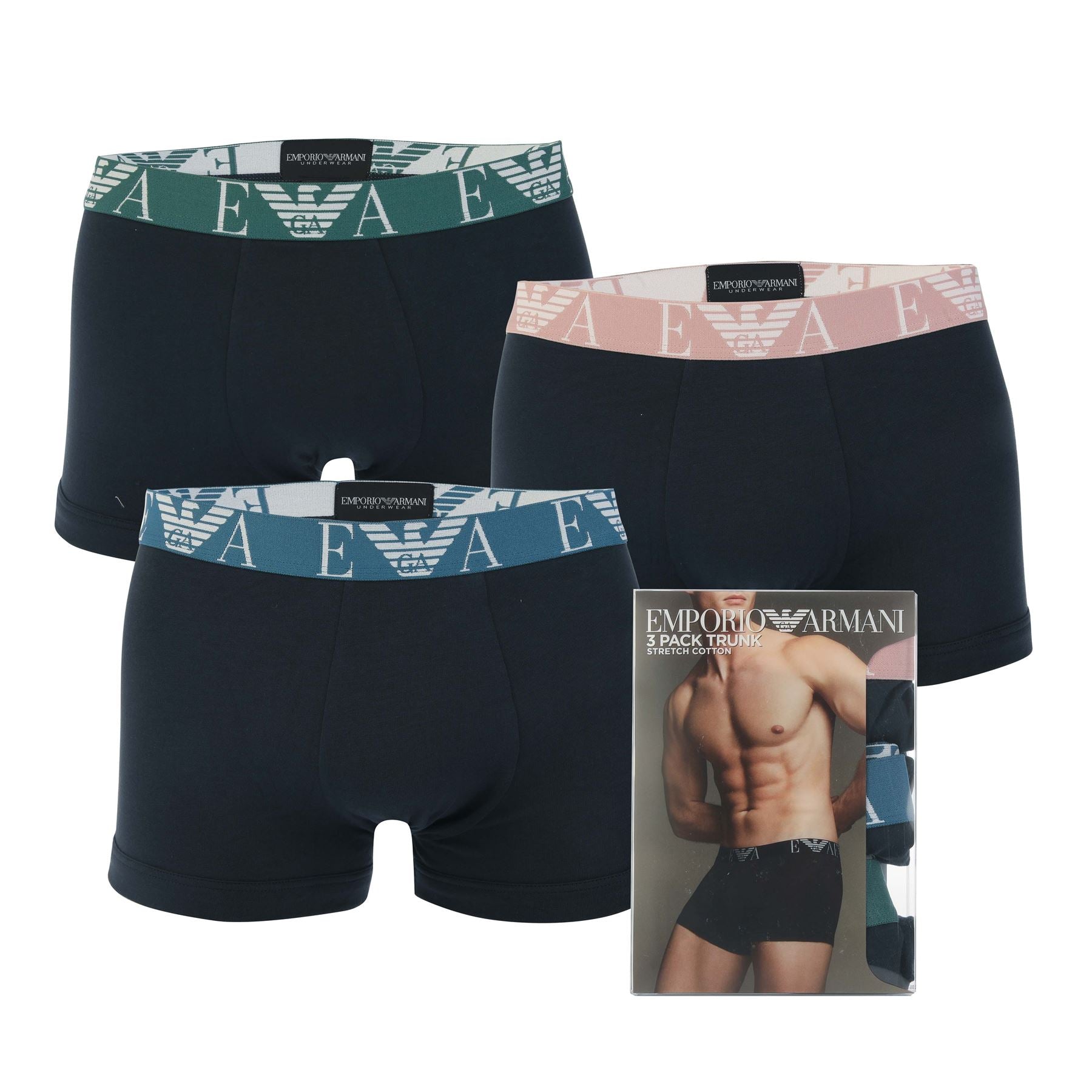 Armani Mens 3-Pack Trunks