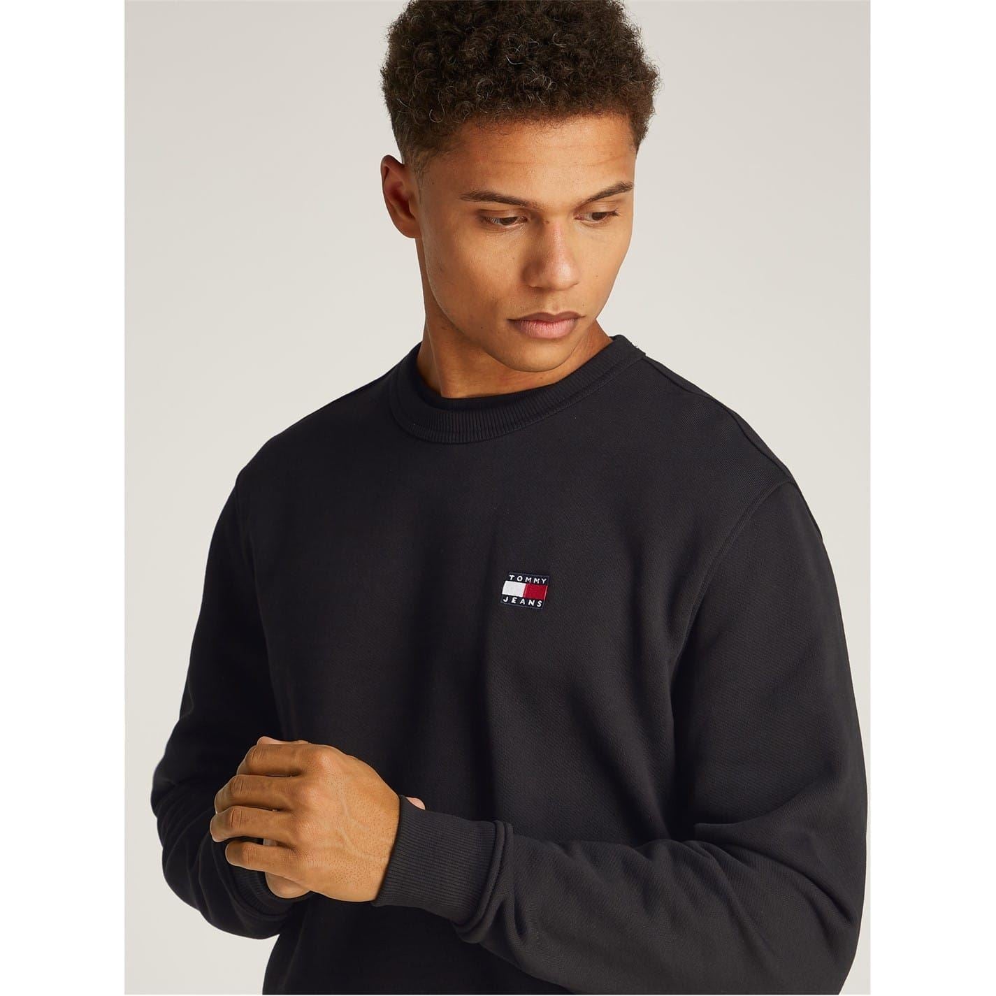 Tommy Jeans TJM Rubber Badge Regular Fit Crew Neck Long Sleeve Sweatshirt