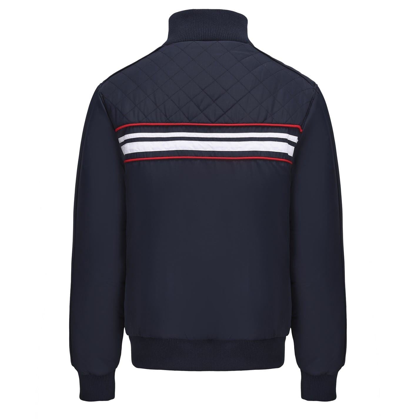 lonsdale C And S Stripe Patterned Ribbed Cuff Bomber Jacket