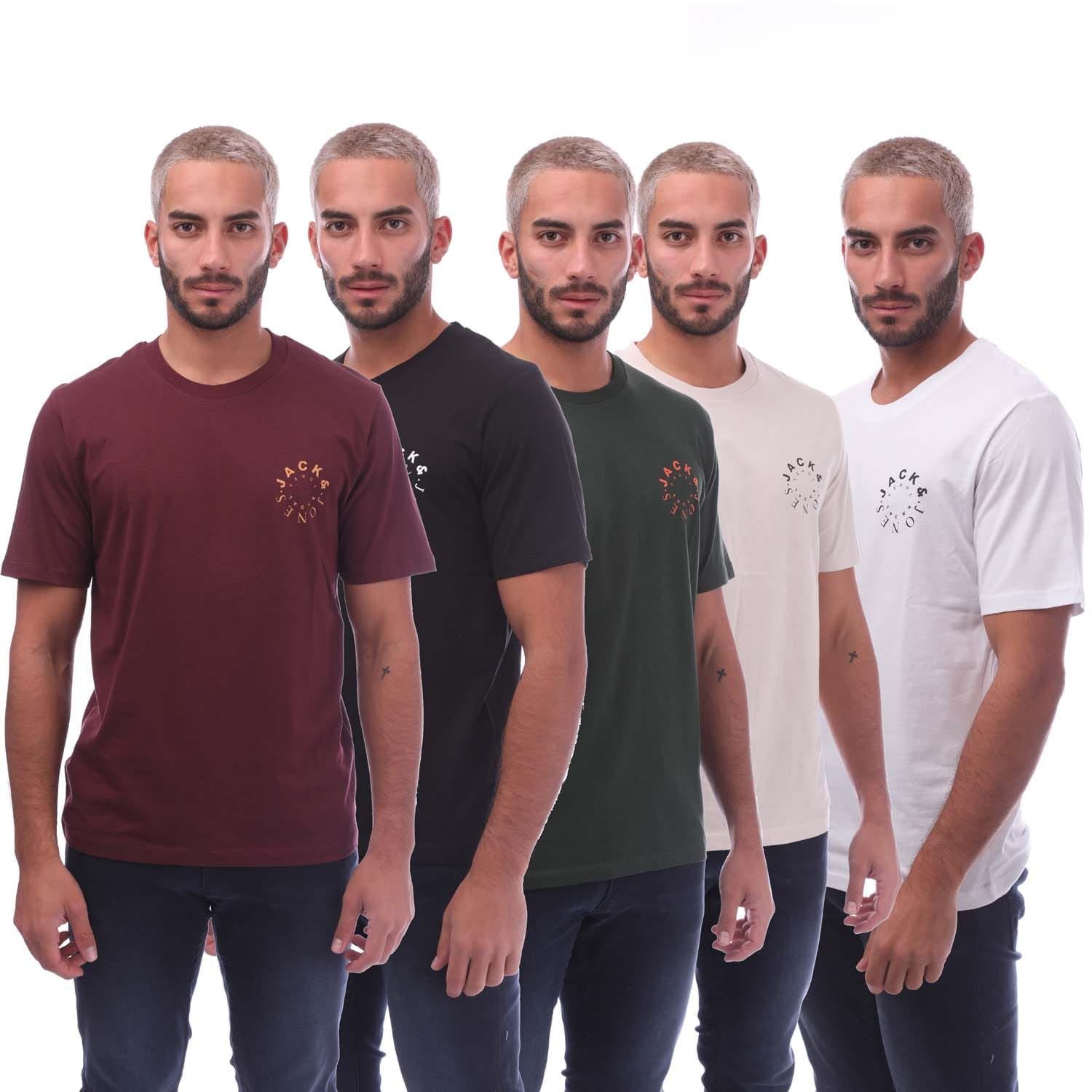 Jack and Jones Mens Warrior L 5 Pack T-Shirts